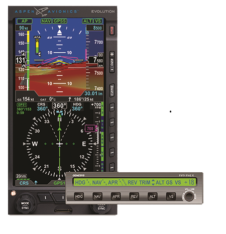 Evolution Pro PFD and the Genesys (S-TEC) System 55x autopilot