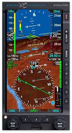 Evolution 1000 Pro MAX Primary Flight Display